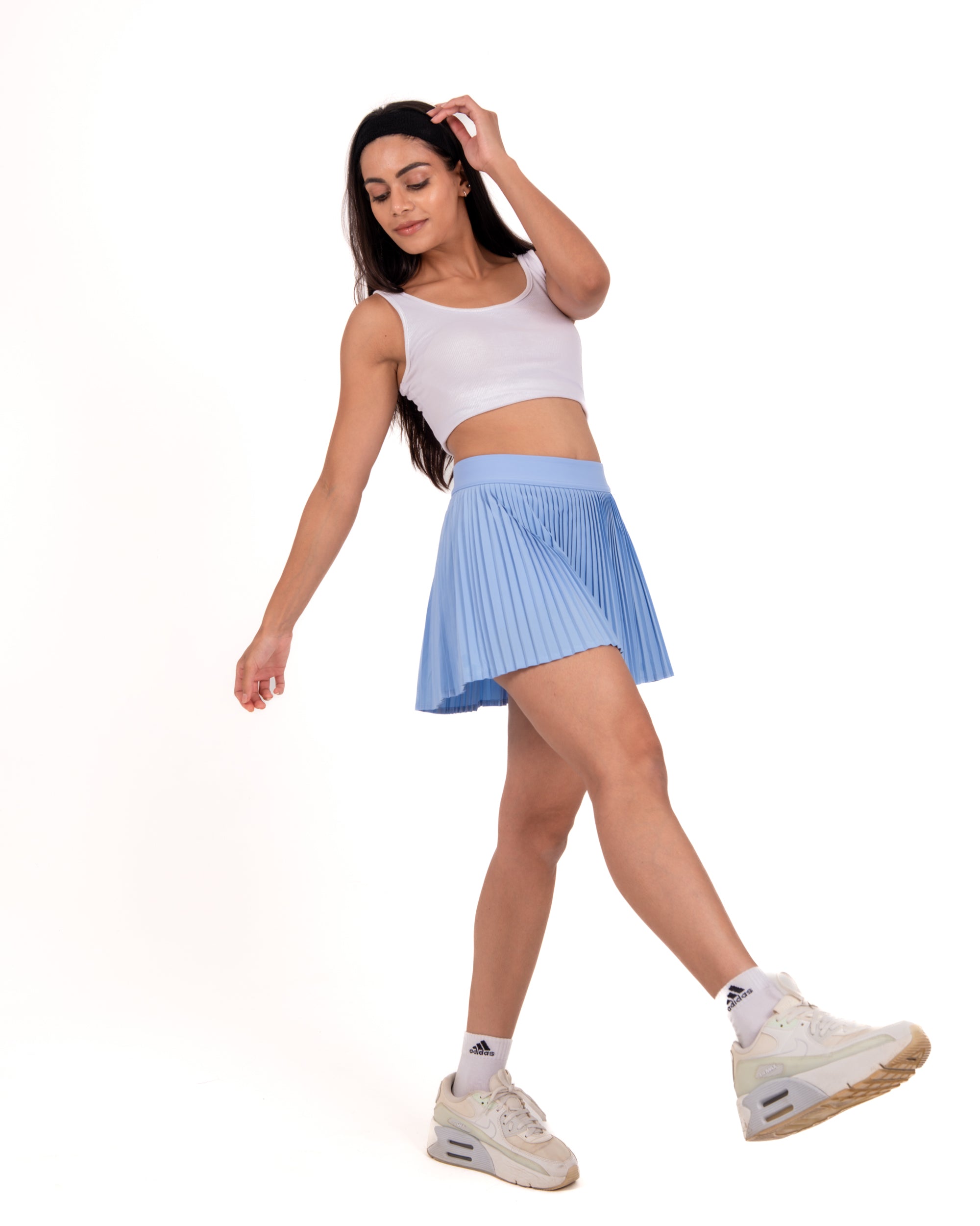Misty Blue FORMA Micro Pleated Skirt