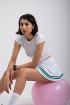 Coconut Mint COURTSIDE Box Pleated Skirt