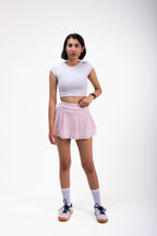 Bubblegum Meringue COURTSIDE Box Pleated Skirt