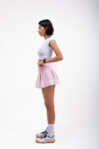 Bubblegum Meringue COURTSIDE Box Pleated Skirt