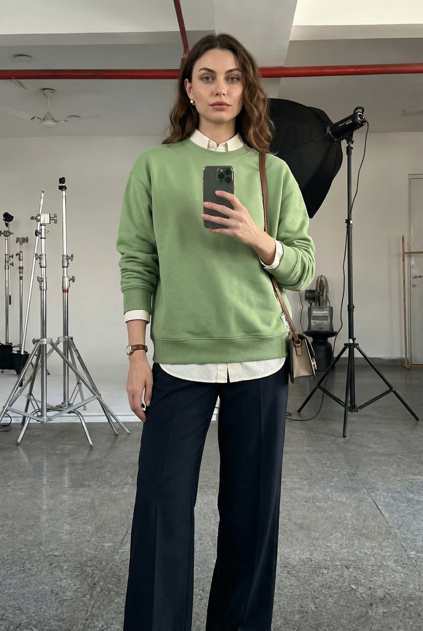 Matcha Green French Terry Oversized Sweatshirt