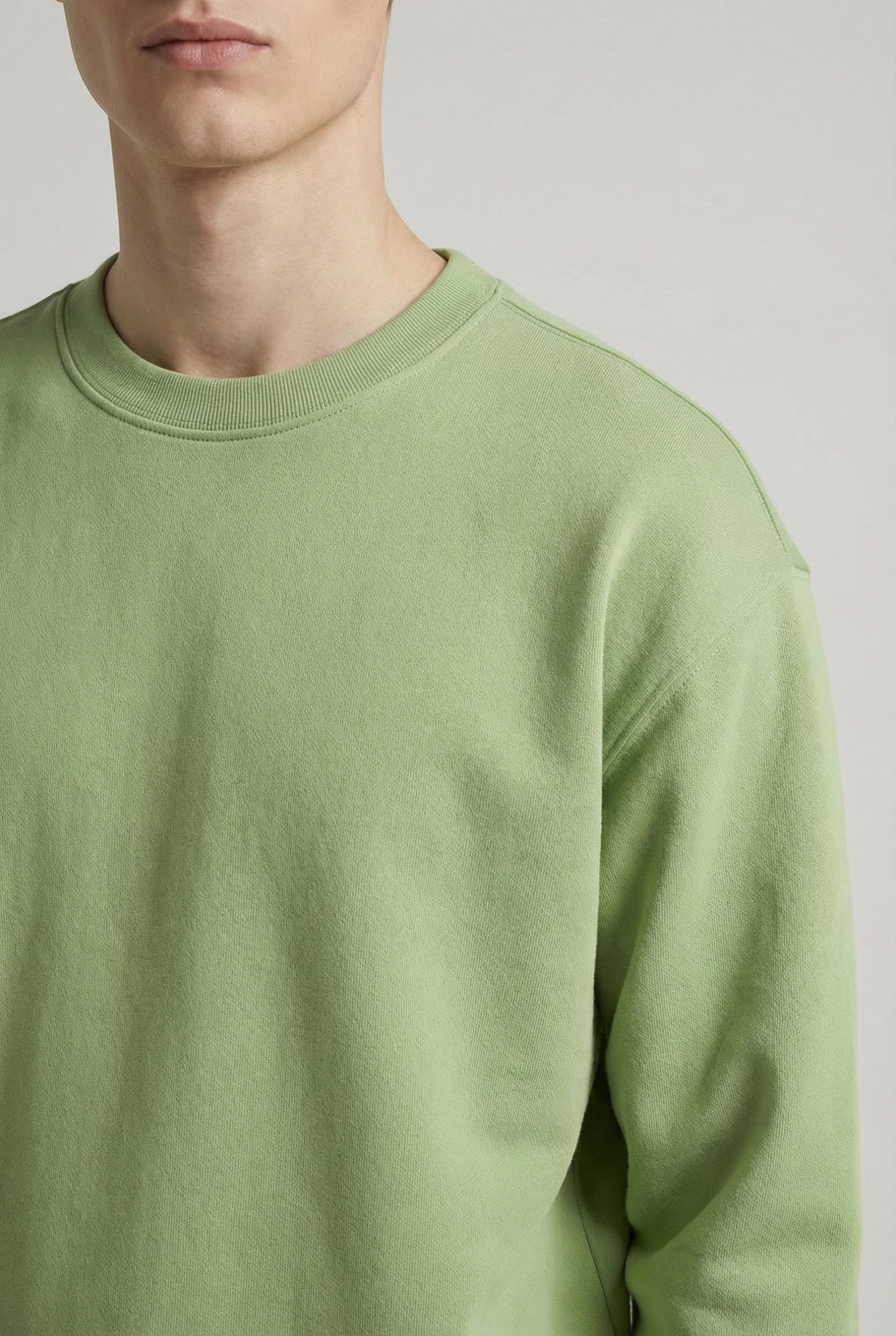 Matcha Green French Terry Oversized Sweatshirt