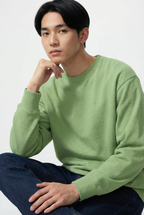 Matcha Green French Terry Oversized Sweatshirt