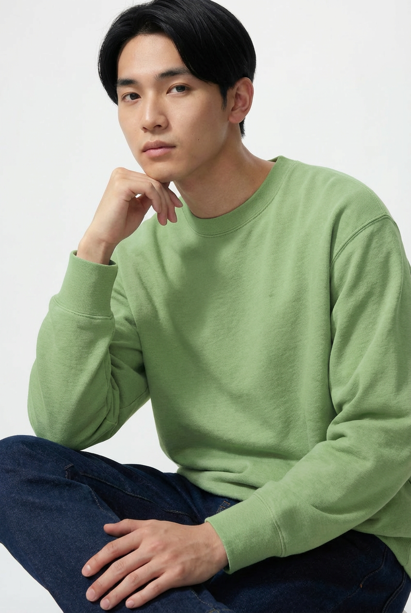 Matcha Green French Terry Oversized Sweatshirt